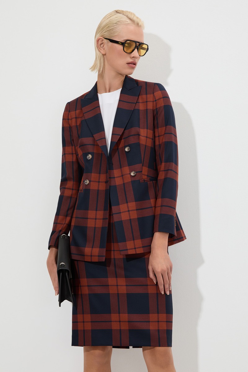 Юбка из клетчатой ткани VASSA&Co, пол женский, цвет красный