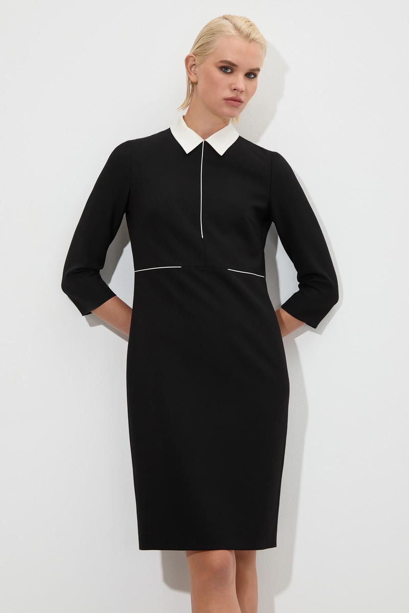 Платье со съемным воротником VASSA&Co, пол женский, цвет черный