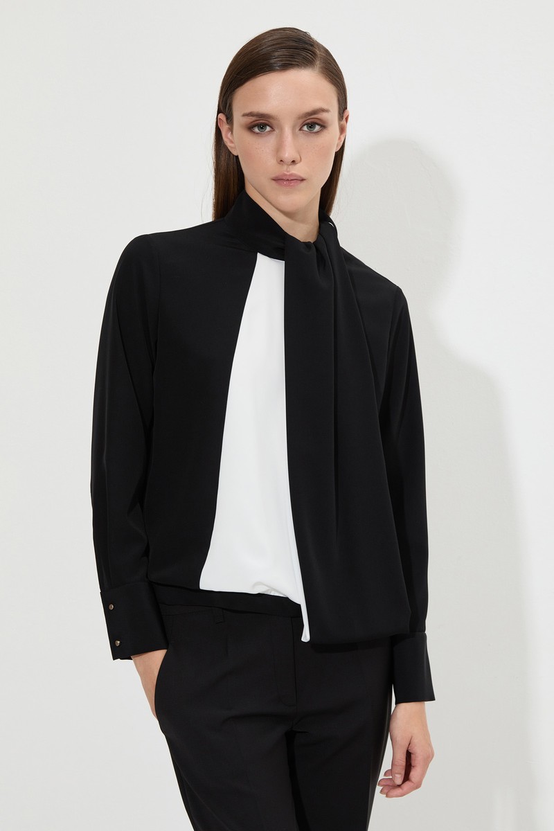 Дизайнерская блузка VASSA&Co, пол женский, цвет черный