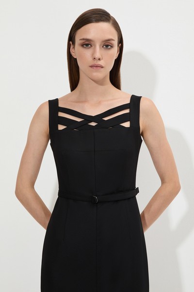 Платье-футляр VASSA&Co, пол женский, цвет черный