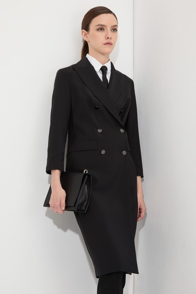 Платье приталенного кроя VASSA&Co, пол женский, цвет черный