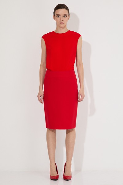 Юбка-карандаш VASSA&Co, пол женский, цвет красный