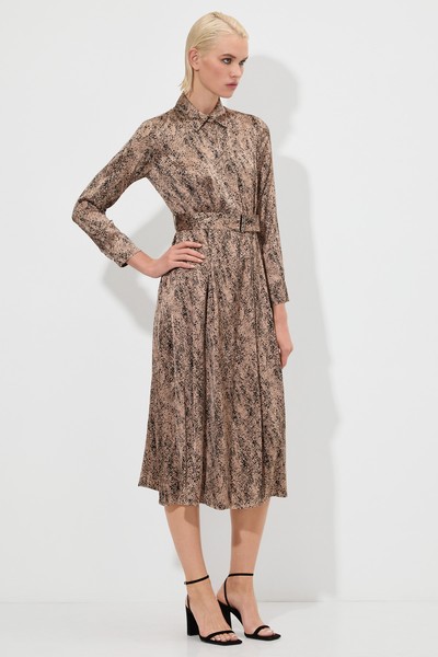Платье из вискозы VASSA&Co, пол женский, цвет коричневый