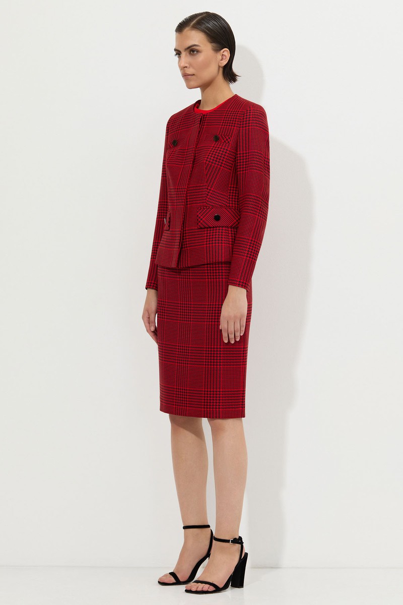 Жакет в клетку VASSA&Co, пол женский, цвет красный