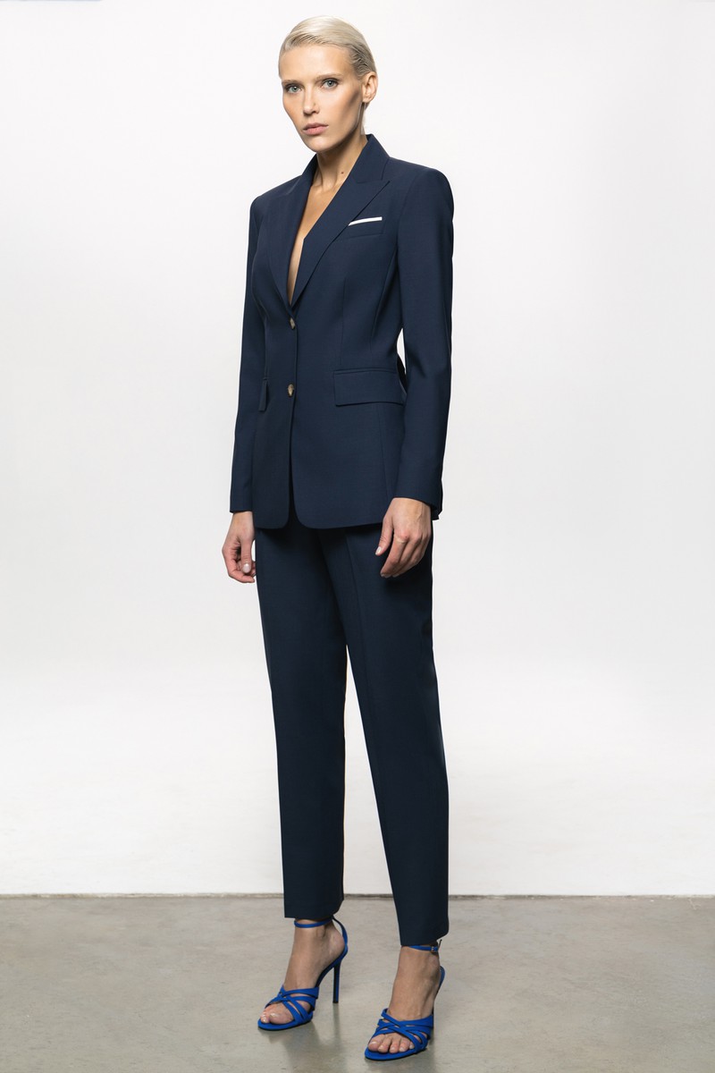 Базовый приталенный жакет VASSA&Co, пол женский, цвет синий