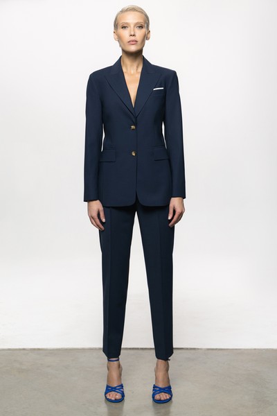 Базовый приталенный жакет VASSA&Co, пол женский, цвет синий