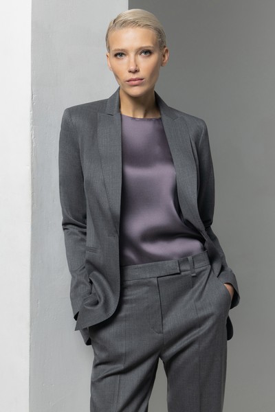 Жакет из шерсти VASSA&Co, пол женский, цвет серый