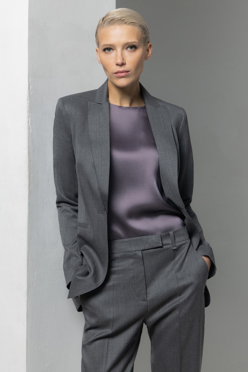 Жакет из шерсти VASSA&Co, пол female, цвет серый