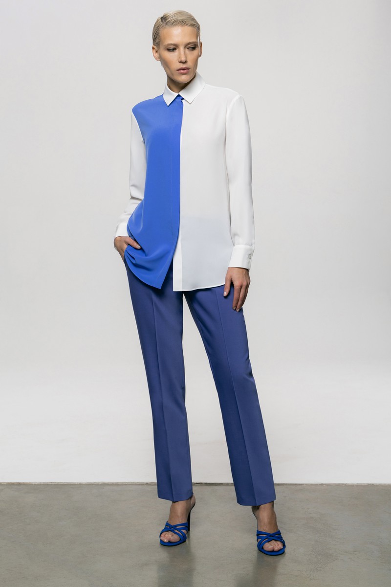 Блузка VASSA&Co, пол женский, цвет голубой