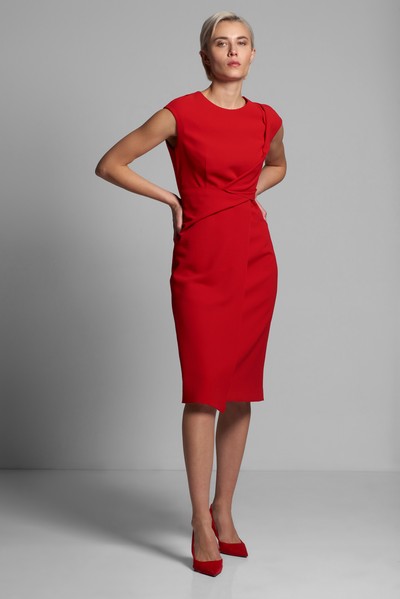 Коктейльное платье в красном цвете VASSA&Co, пол женский, цвет красный