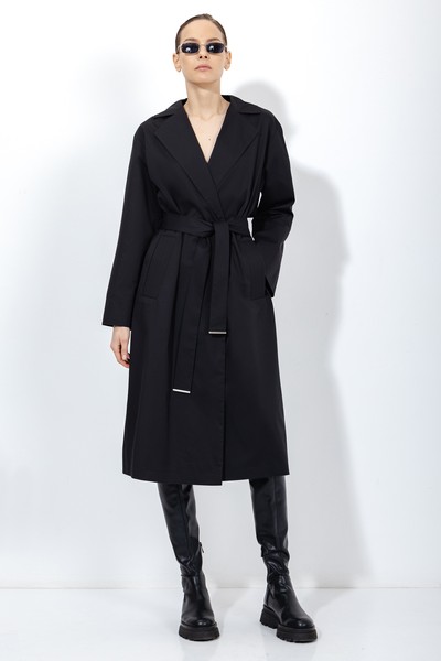 Плащ с капюшоном VASSA&Co, пол женский, цвет черный