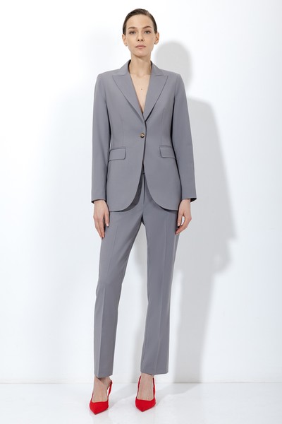 Приталенный жакет в сером оттенке VASSA&Co, пол женский, цвет серый