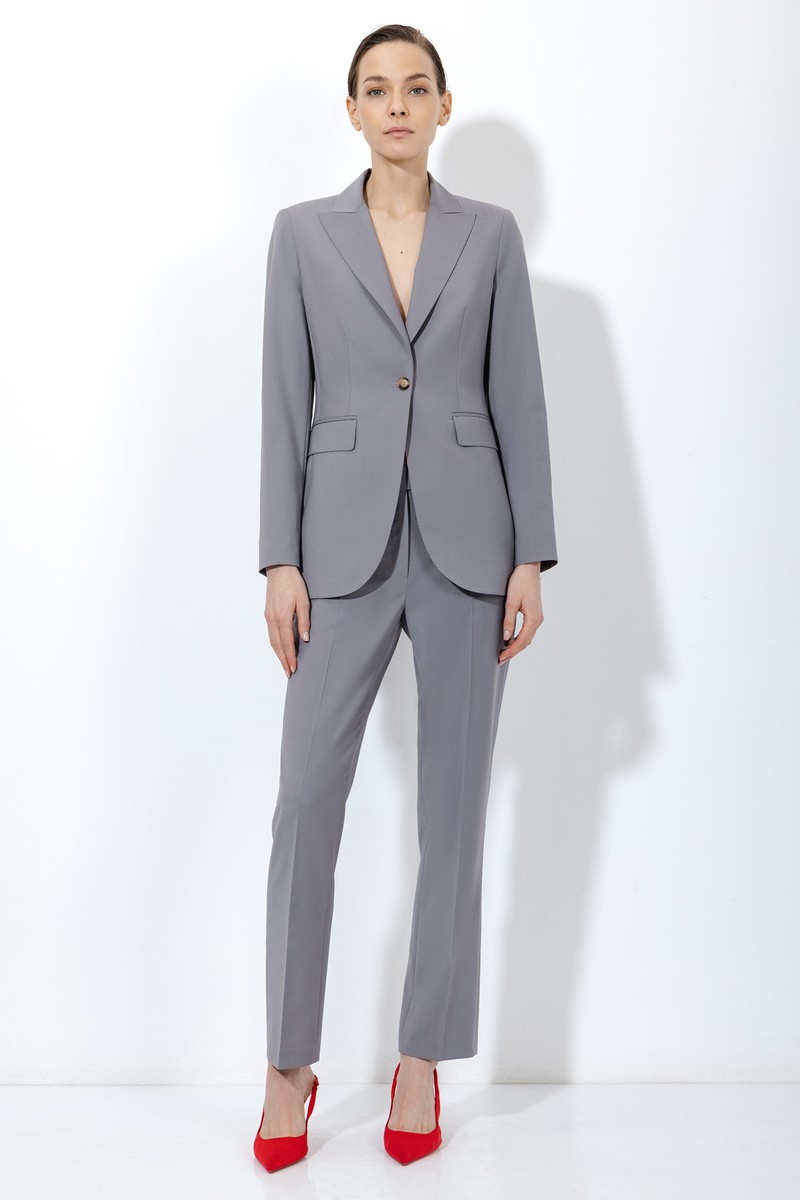 Приталенный жакет в сером оттенке VASSA&Co, пол женский, цвет серый