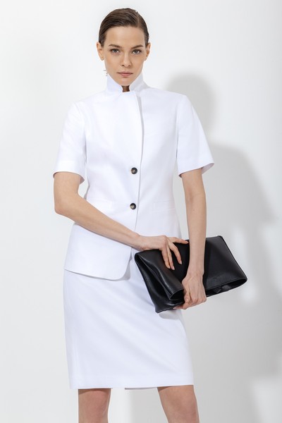 Жакет с коротким рукавом VASSA&Co, пол женский, цвет белый