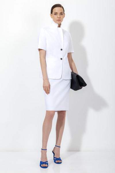 Юбка-карандаш с хлопком VASSA&Co, пол женский, цвет белый