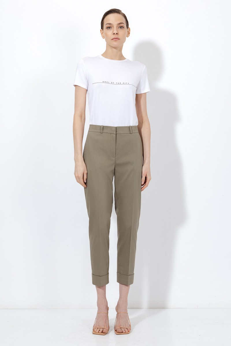 Брюки в длине 7/8 VASSA&Co, пол female, цвет green