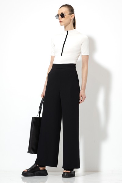 Брюки-палаццо VASSA&Co, пол женский, цвет черный