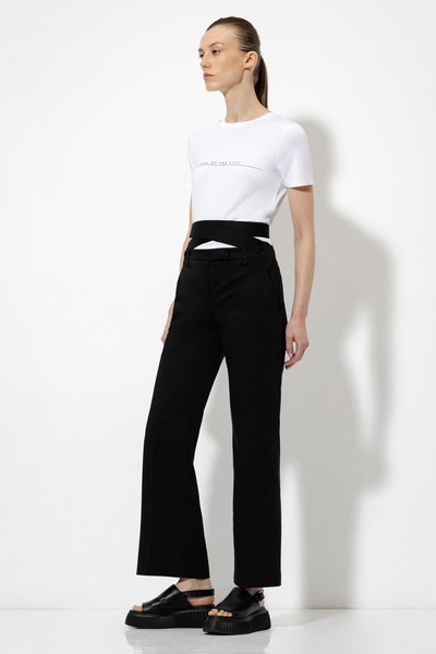 Брюки со съемной деталью VASSA&Co, пол female, цвет black