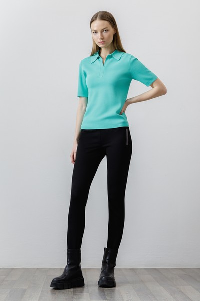 Поло в бирюзовом оттенке , пол female, цвет зеленый