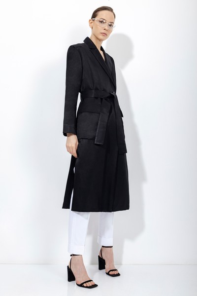 Жакет из льна и хлопка VASSA&Co, пол female, цвет black