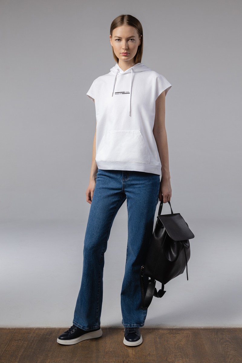 Худи без рукавов VASSA CODE, пол female, цвет white