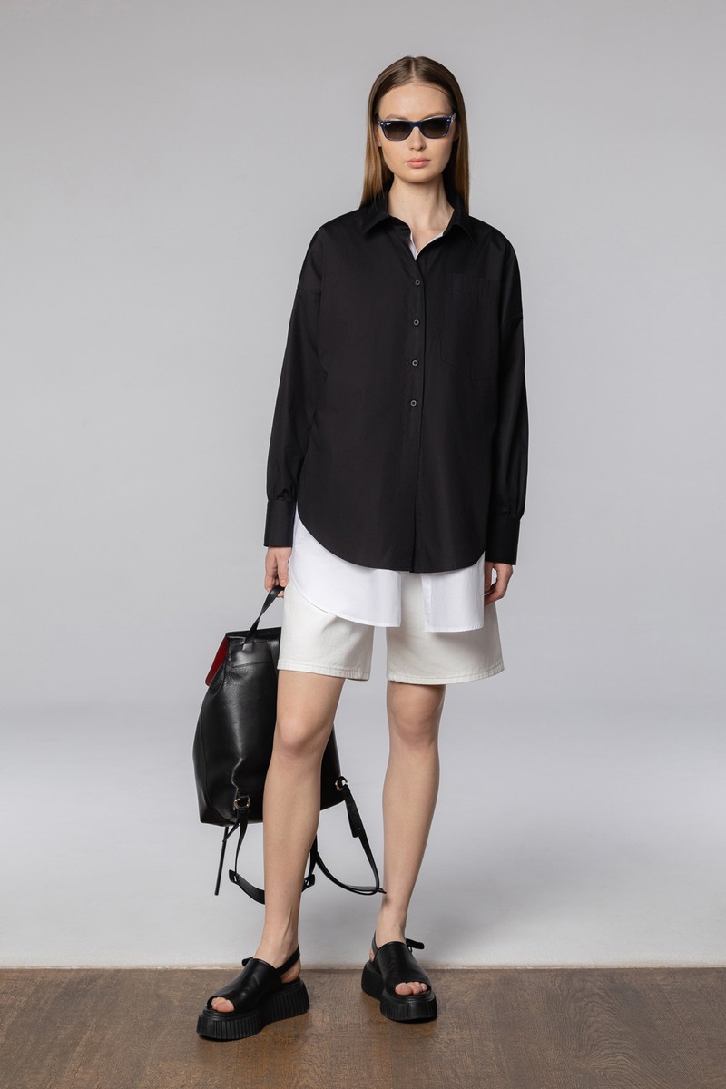 Дизайнерская рубашка VASSA CODE, пол женский, цвет черный