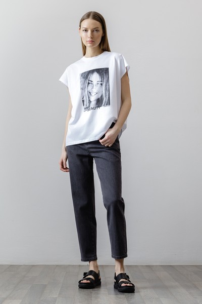 Футболка с принтом VASSA CODE, пол женский, цвет белый