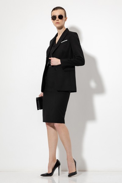 Юбка из шерсти VASSA&Co, пол женский, цвет черный