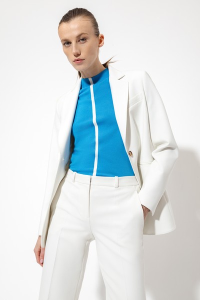 Джемпер с контрастной полосой VASSA&Co, пол женский, цвет синий