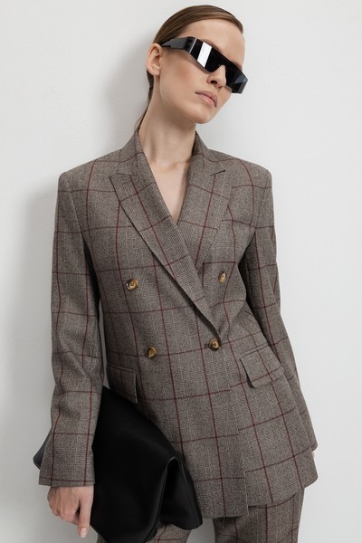 Жакет из шерсти VASSA&Co, пол женский, цвет серый