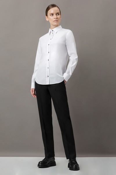 Рубашка с контрастными пуговицами VASSA&Co, пол женский, цвет белый