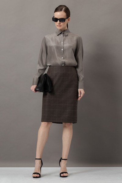 Юбка-карандаш VASSA&Co, пол женский, цвет коричневый