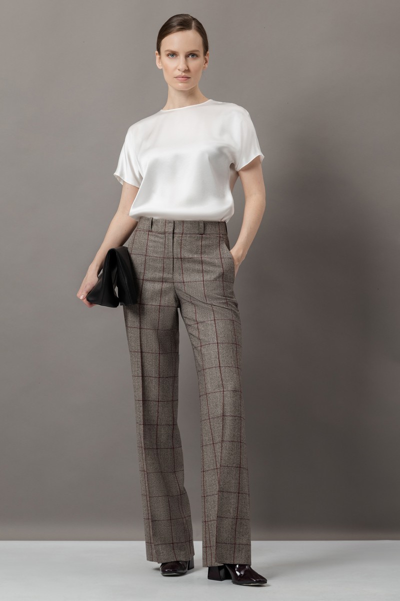 Брюки из шерсти VASSA&Co, пол женский, цвет серый