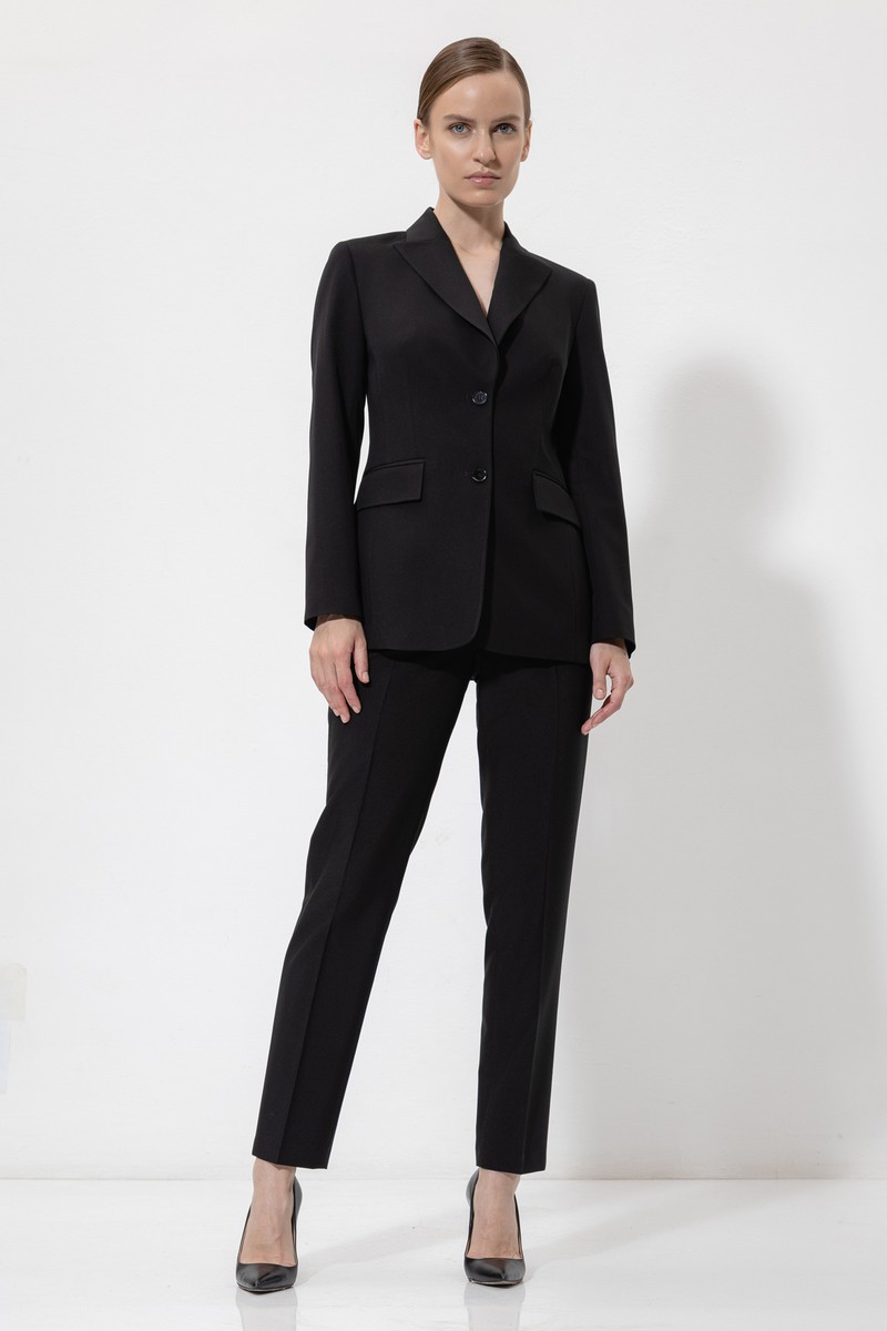 Однобортный жакет VASSA&Co, пол женский, цвет черный