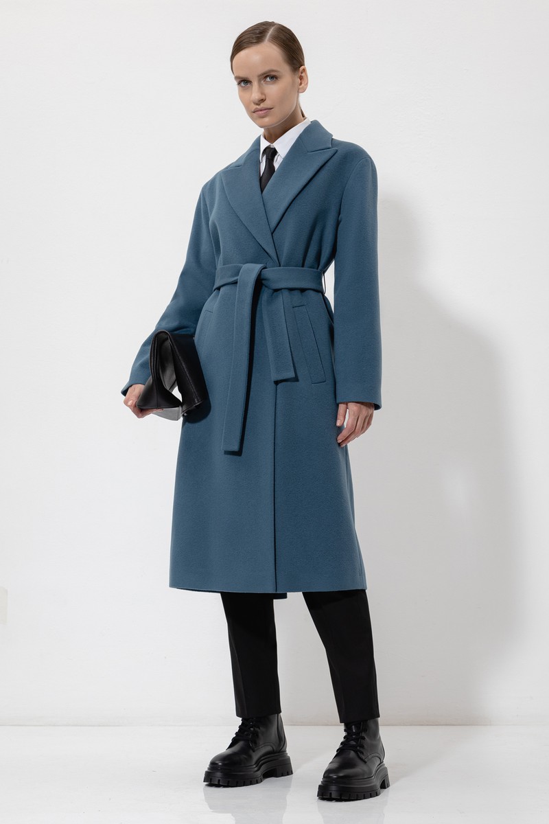 Пальто VASSA&Co, пол женский, цвет голубой