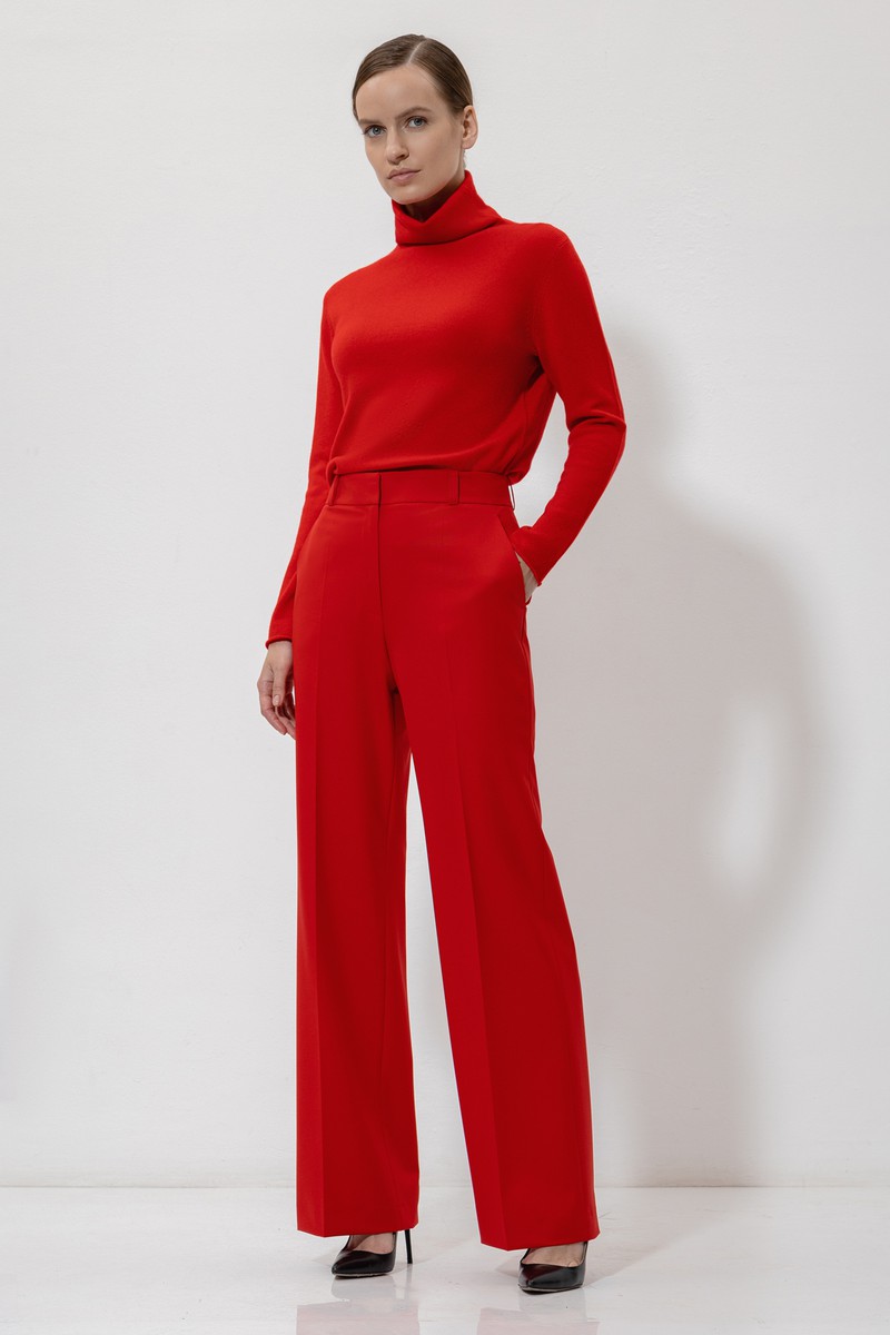 Брюки VASSA&Co, пол женский, цвет красный