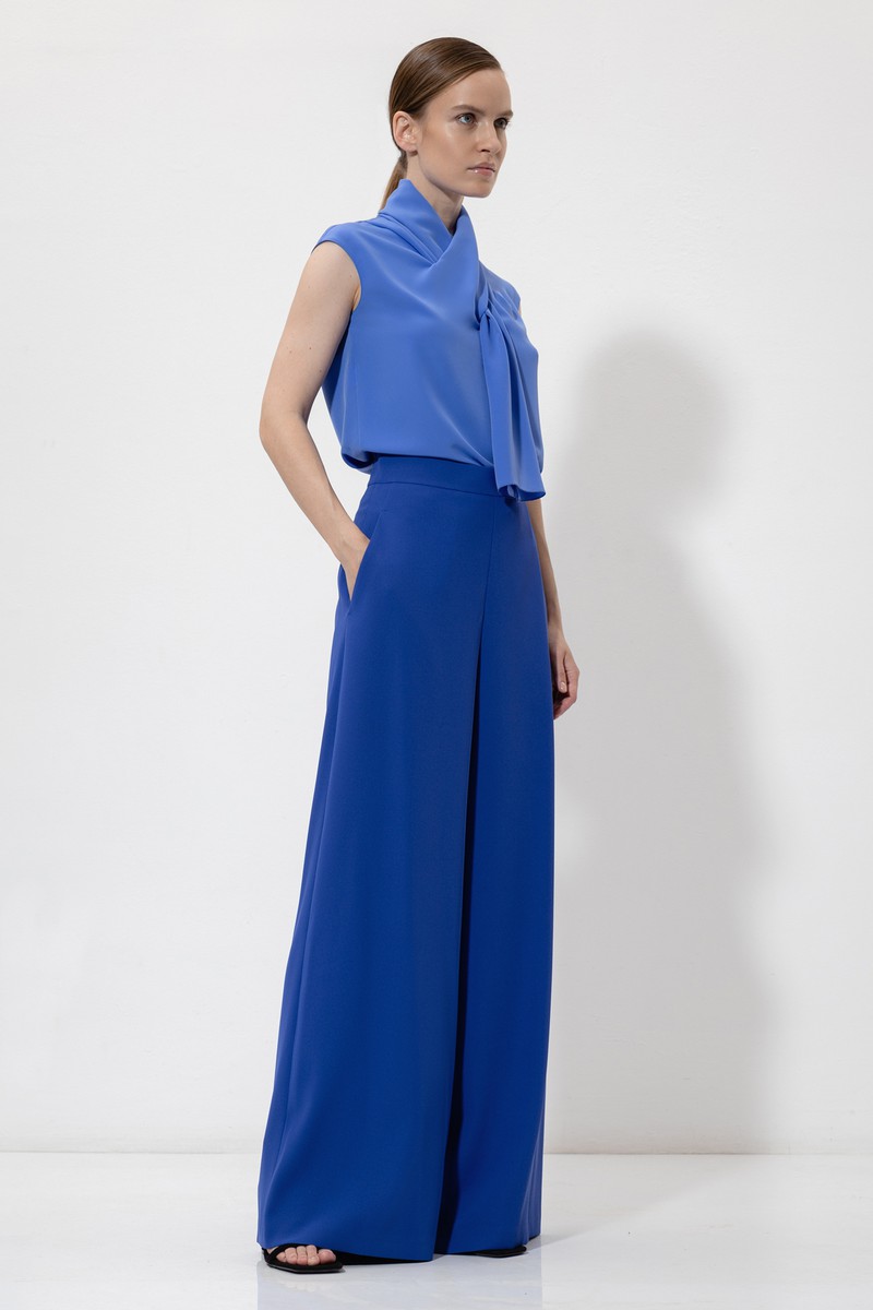 Брюки палаццо VASSA&Co, пол женский, цвет синий