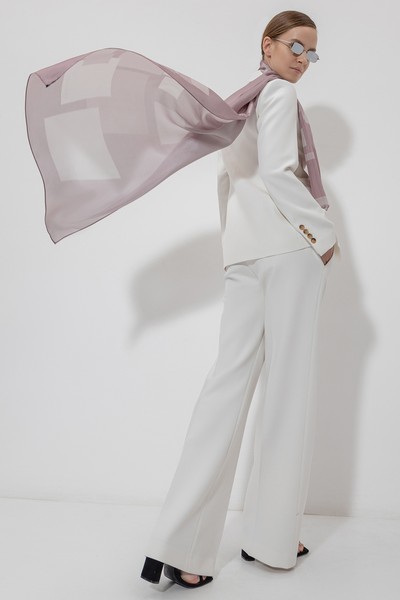 Шарф из шелка VASSA&Co, пол женский, цвет фиолетовый