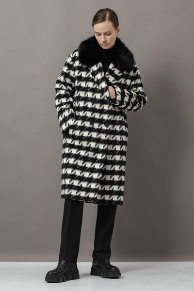 Пальто с принтом VASSA&Co, пол женский, цвет черный