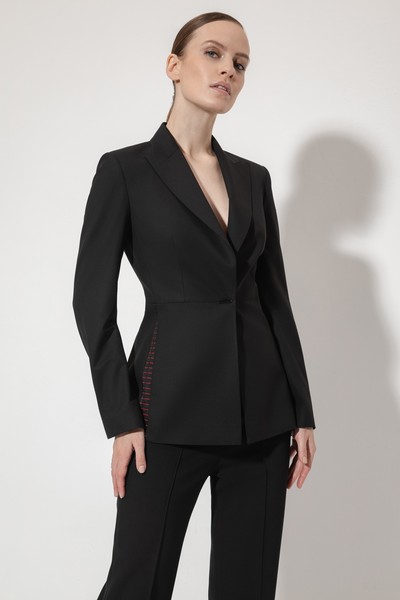 Жакет с акцентными деталями VASSA&Co, пол женский, цвет черный