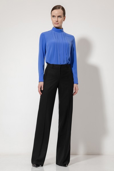 Блузка с декоративными складками VASSA&Co, пол женский, цвет синий