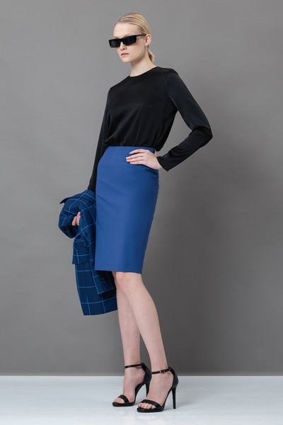 Юбка-карандаш VASSA&Co, пол женский, цвет синий