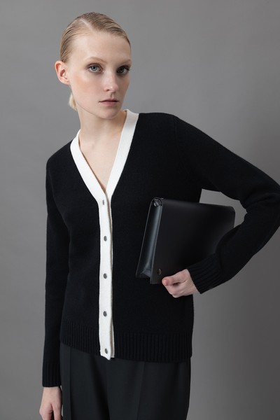 Кардиган из шерсти и кашемира VASSA&Co, пол женский, цвет черный