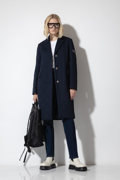 Стеганное пальто VASSA CODE, пол женский, цвет синий