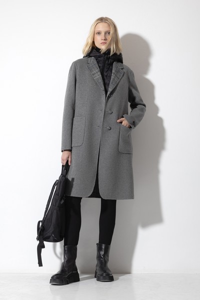 Двустороннее пальто VASSA CODE, пол женский, цвет серый