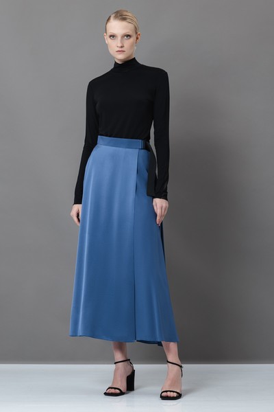 Юбка с поясом-стропой VASSA&Co, пол женский, цвет синий