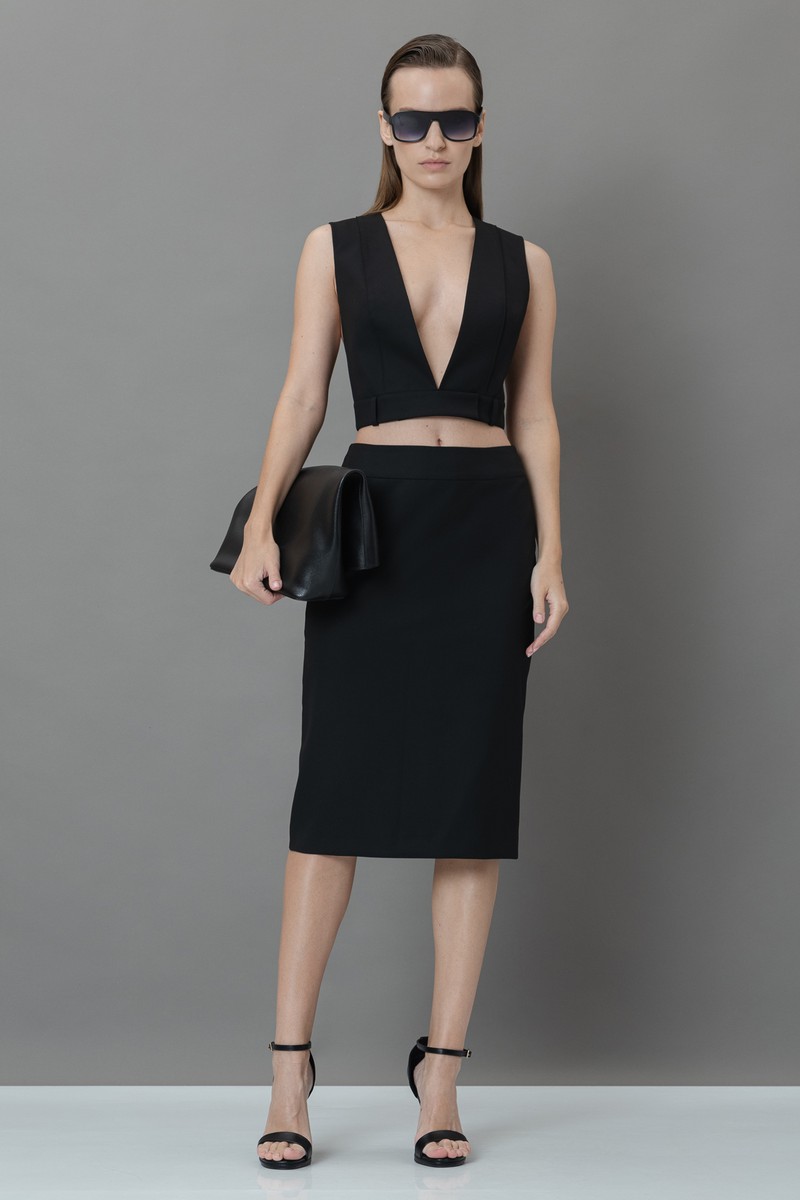 Юбка зауженного силуэта VASSA&Co, пол женский, цвет черный