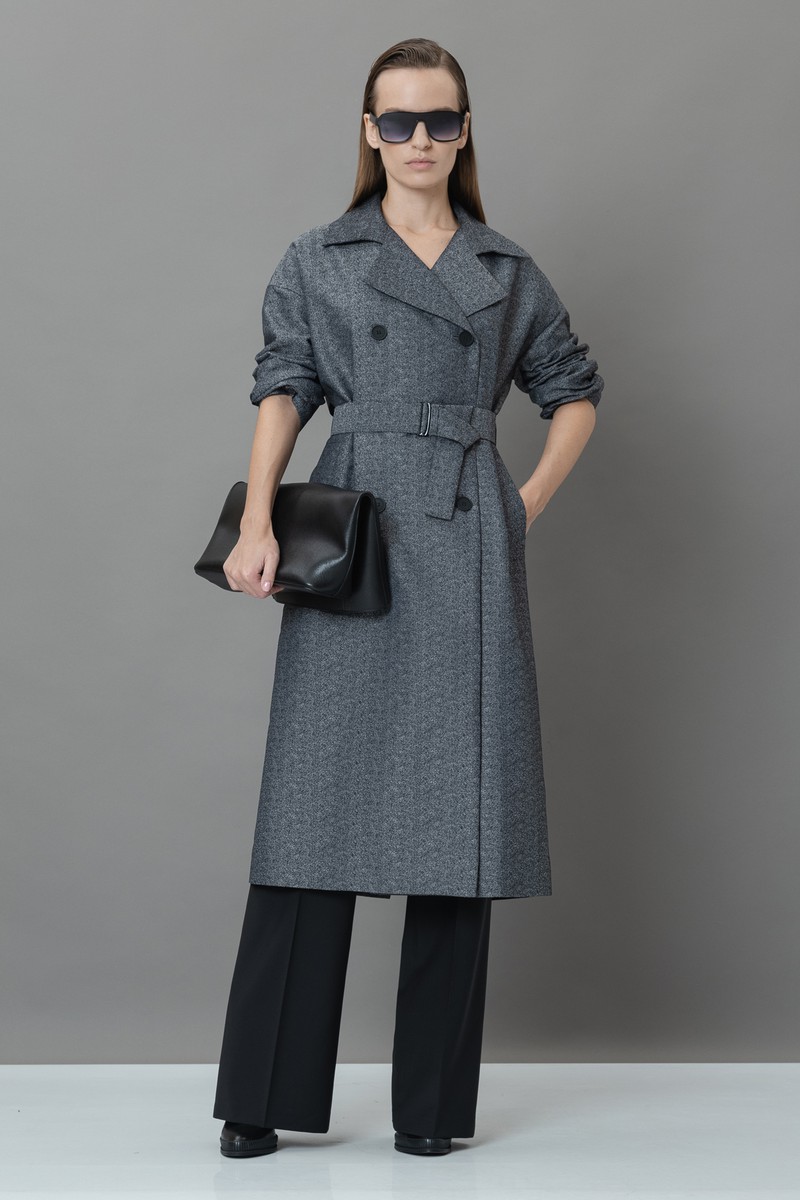 Плащ в сером цвете VASSA&Co, пол женский, цвет серый