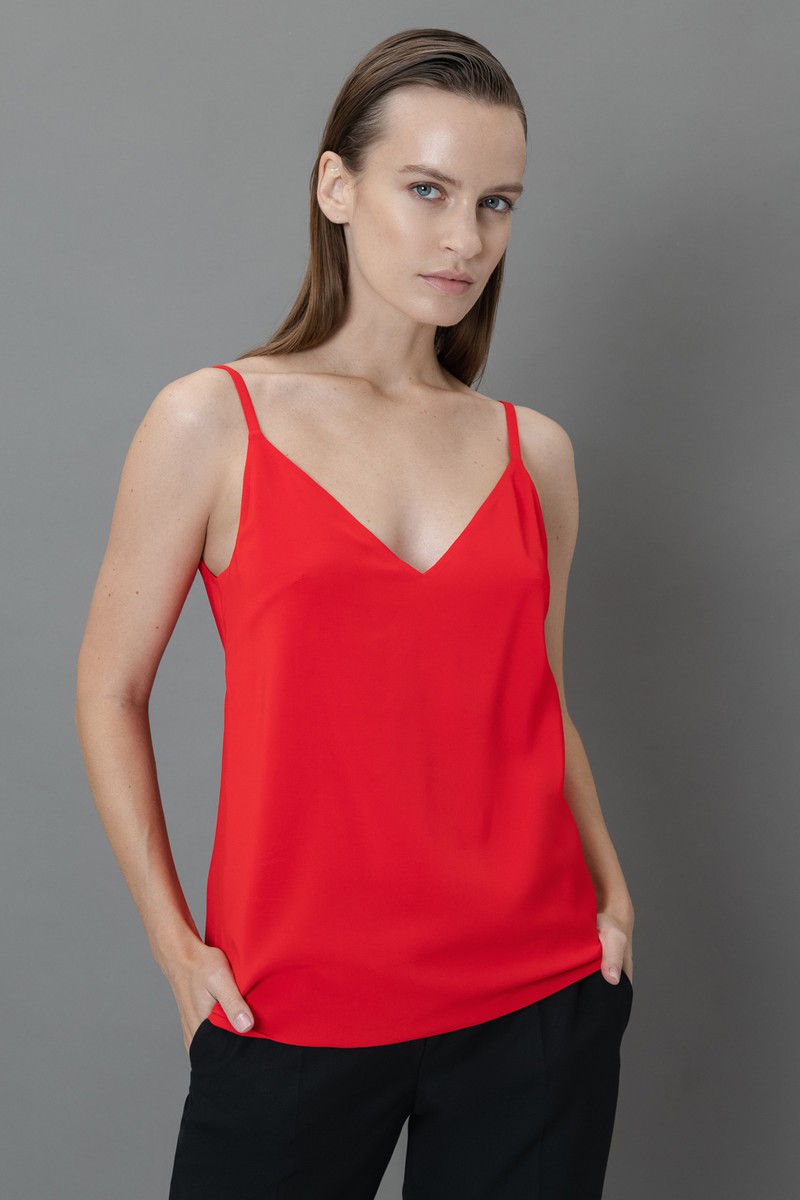 Топ в бельевом стиле VASSA&Co, пол женский, цвет красный