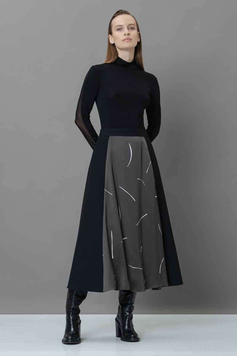 Юбка с контрастной деталью female ЮБКА VASSA&Co Brown